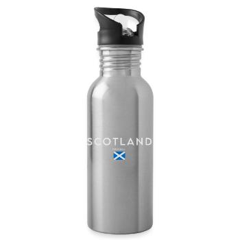Flag of Scotland, Scottish pride - Water bottle with straw - silver - Right