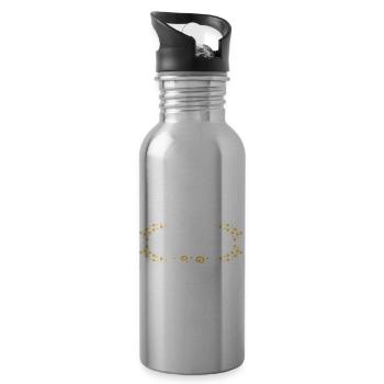 France Eguisheim text - Water bottle with straw - silver - Right