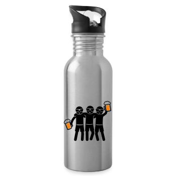 Party Team Beer Group - Water bottle with straw - silver - Right