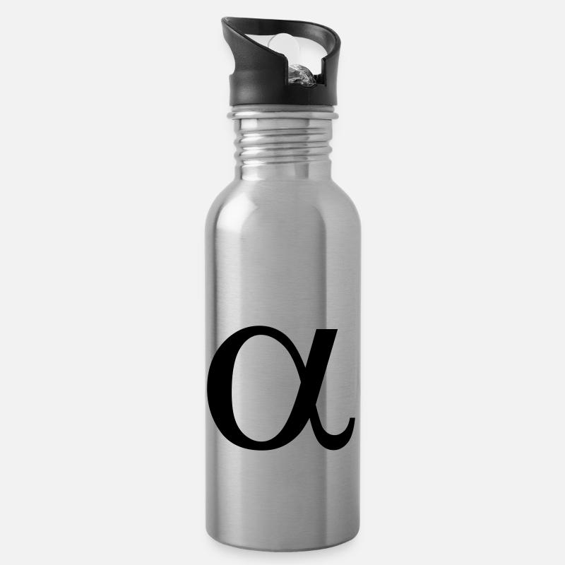 alpha - Water bottle with straw - silver