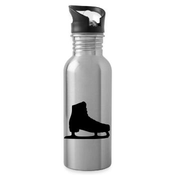 schlittschuh - Trinkflasche mit integriertem Trinkhalm - Lightsilver - Rechts