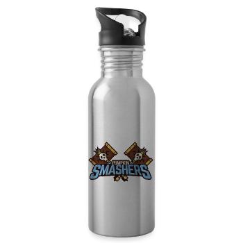 Halloween Pumpkin Smashers Squad Badge - Water bottle with straw - silver - Right