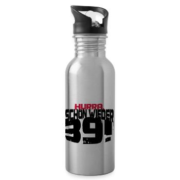 Schon wieder 39. 40. Geburtstag - Trinkflasche mit integriertem Trinkhalm - Lightsilver - Rechts