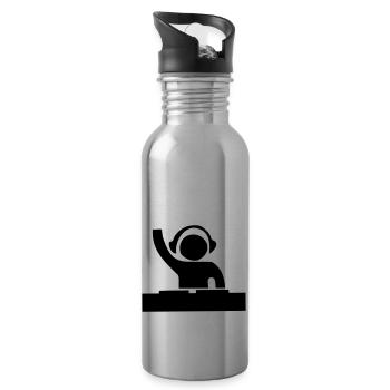 Dj - Trinkflasche mit integriertem Trinkhalm - Lightsilver - Rechts