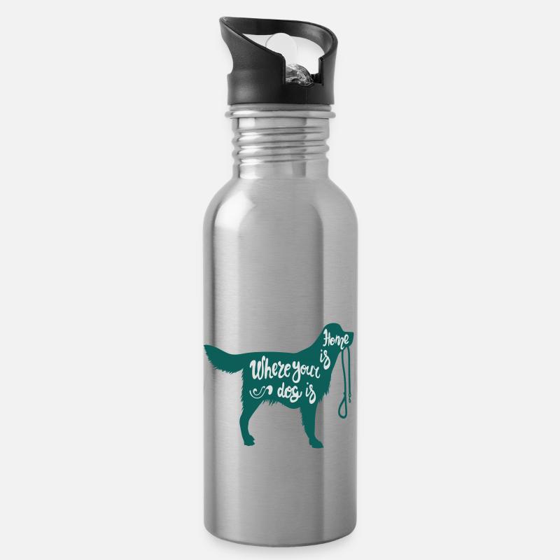 home is dog - Gourde avec paille intégrée - argent clair