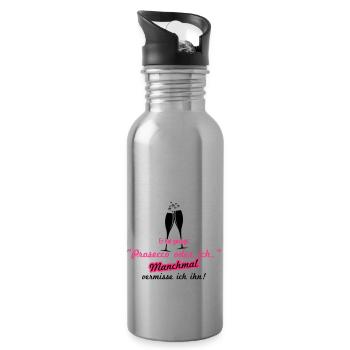 Prosecco oder ich - Trinkflasche mit integriertem Trinkhalm - Lightsilver - Rechts