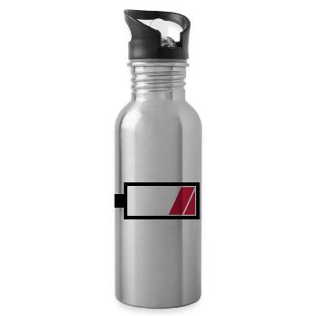 Battery empty - Water bottle with straw - silver - Right