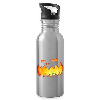 Halloween Pumpkin - Water bottle with straw - silver - Right