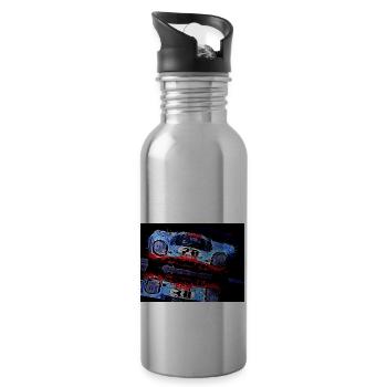Course automobile - Gourde avec paille intégrée - argent clair - Droite