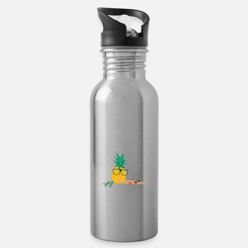 Pineapple retired - Water bottle with straw - silver