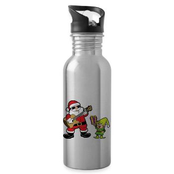 Christmas Christmas Elf Xmas Santa Claus Elf - Water bottle with straw - silver - Right