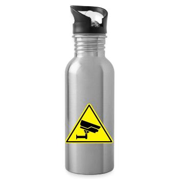 Überwachungskamera security camera - Trinkflasche mit integriertem Trinkhalm - Lightsilver - Rechts