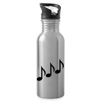 Noten - Trinkflasche mit integriertem Trinkhalm - Lightsilver - Rechts
