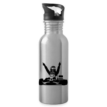 karting kart - Water bottle with straw - silver - Right