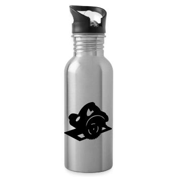 Kreissaege Shadow - 1 Farb Vektor - Trinkflasche mit integriertem Trinkhalm - Lightsilver - Rechts