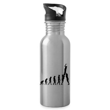 Rugby - Trinkflasche mit integriertem Trinkhalm - Lightsilver - Rechts