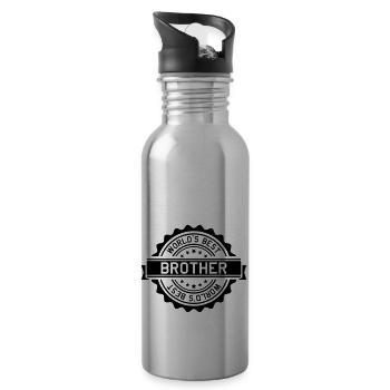 worlds_best_brother_f1 - Trinkflasche mit integriertem Trinkhalm - Lightsilver - Rechts