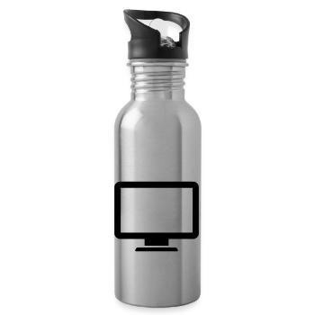 Computer - Trinkflasche mit integriertem Trinkhalm - Lightsilver - Rechts