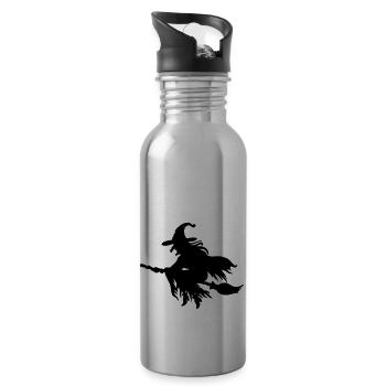 Hexe T-Shirt machs selber - Trinkflasche mit integriertem Trinkhalm - Lightsilver - Rechts