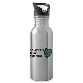 A Steirabua is koa Nudlrucka Wappen Steiermark - Trinkflasche mit integriertem Trinkhalm - Lightsilver - Rechts