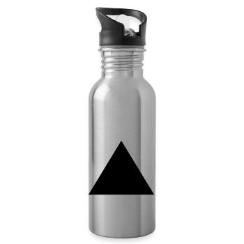 Pyramide, Dreieck - Trinkflasche mit integriertem Trinkhalm - Lightsilver - Rechts