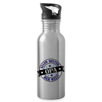 allerbester_opa_002 - Trinkflasche mit integriertem Trinkhalm - Lightsilver - Rechts