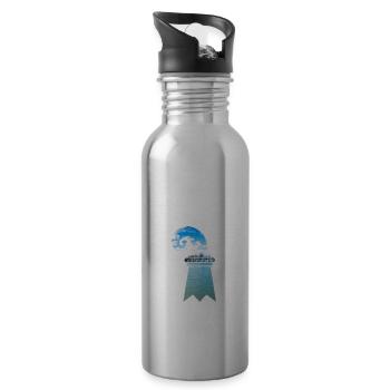 Baslerstab - Trinkflasche mit integriertem Trinkhalm - Lightsilver - Rechts