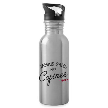 Jamais sans mes Copines - Gourde avec paille intégrée - argent clair - Droite