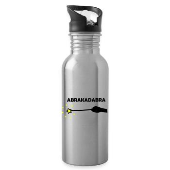 magic wand abrakadabra - Water bottle with straw - silver - Right