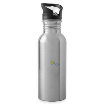 mon cœur bat pour les montagnes - Gourde avec paille intégrée - argent clair - Droite