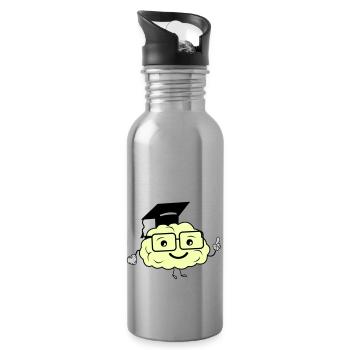 smart brain 02 - Water bottle with straw - silver - Right