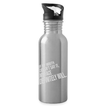 my face definitely will - Trinkflasche mit integriertem Trinkhalm - Lightsilver - Rechts