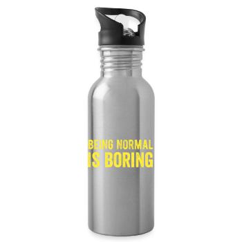 Normal zu sein ist langweilig - Trinkflasche mit integriertem Trinkhalm - Lightsilver - Rechts