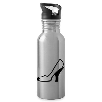 Talon Talon Escarpins Stiletto Sock Chaussure Design - Gourde avec paille intégrée - argent clair - Droite