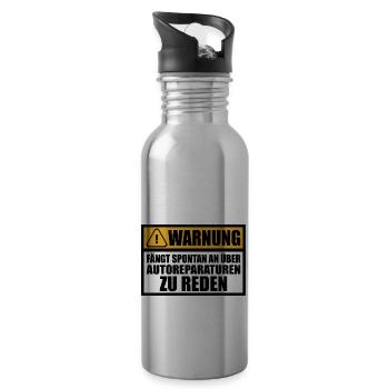 Automechaniker KFZ Mechaniker Sprüche Lustig - Trinkflasche mit integriertem Trinkhalm - Lightsilver - Rechts