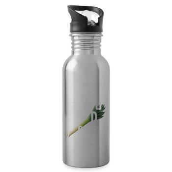 Wake up and workout Aufstehen und Sport treiben. - Trinkflasche mit integriertem Trinkhalm - Lightsilver - Rechts