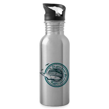 Hörst du den Ruf des Ozeans? - Trinkflasche mit integriertem Trinkhalm - Lightsilver - Rechts