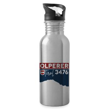 Olperer Nordgrat Brücke Überschreitung Wanderung - Trinkflasche mit integriertem Trinkhalm - Lightsilver - Rechts