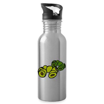 diverses olives - Gourde avec paille intégrée - argent clair - Droite