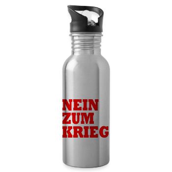 Nein zum krieg - Trinkflasche mit integriertem Trinkhalm - Lightsilver - Rechts