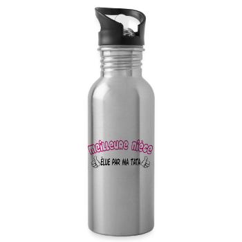 Best Niece - Water bottle with straw - silver - Right