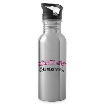 Best Niece - Water bottle with straw - silver - Right