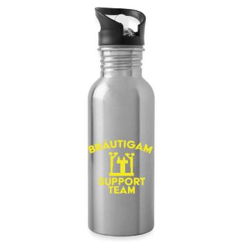 Bräutigam Support Team - Trinkflasche mit integriertem Trinkhalm - Lightsilver - Rechts