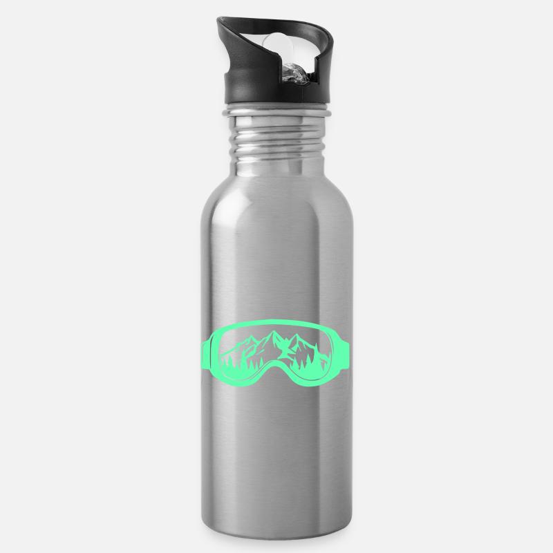 skibrille - Trinkflasche mit integriertem Trinkhalm - Lightsilver