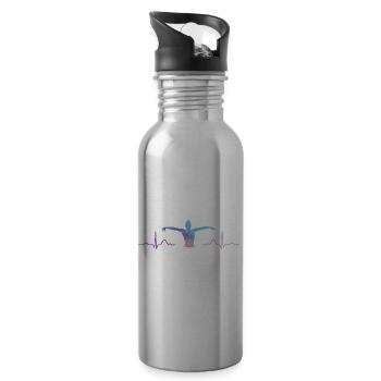 Synchronschwimmen Team Artistic Swim - Trinkflasche mit integriertem Trinkhalm - Lightsilver - Rechts