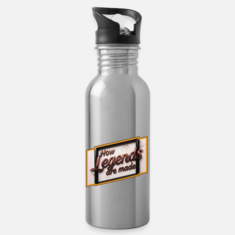 Wie Legenden geboren werden - Trinkflasche mit integriertem Trinkhalm - Lightsilver
