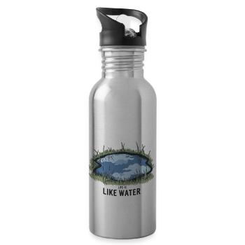 LEBEN IST WIE WASSER - Trinkflasche mit integriertem Trinkhalm - Lightsilver - Rechts
