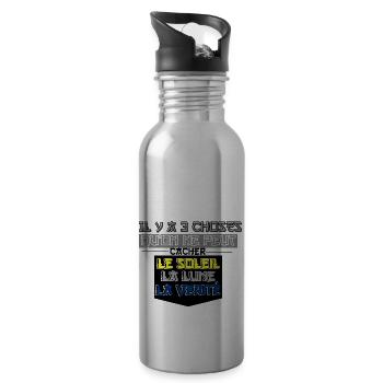 There are 3 things that cannot be hidden - Water bottle with straw - silver - Right