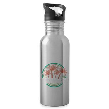 Seychellen als Urlaub - Trinkflasche mit integriertem Trinkhalm - Lightsilver - Rechts