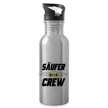 Säufer Crew Bier - Trinkflasche mit integriertem Trinkhalm - Lightsilver - Rechts